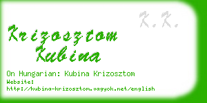 krizosztom kubina business card